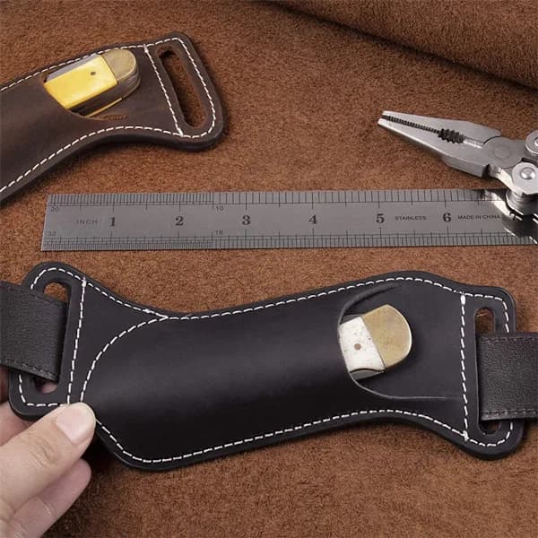 Midjeväska Bälteshölster för Fällkniv 12,7 cm Svart PU-läder