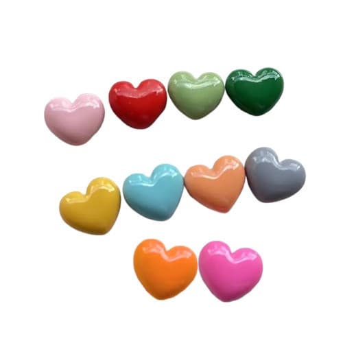 Kjøleskapsmagnet - Hjerter - Neodym - 10 stk multifärg multicolor