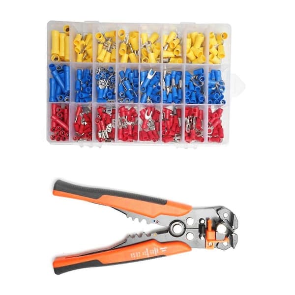 Cable Lug Plier Set, Cable Lug Terminal Mixed Electrical Cable Connector Kit Cable Lug Insulated Ring Fork