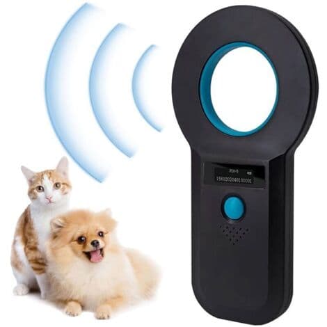 Pet Microchip Reader, Microchip Detector, RFID Chip Reader, 134.2KHz/125KHz Portable Chip Scanner with OLED Display for ISO11784/11785/FDX-B/EMID