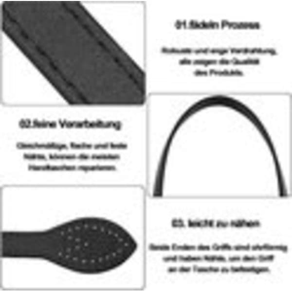 Leather Bag Handles, 6-piece set, Leather Bag, with Ear-shaped Leather Handles