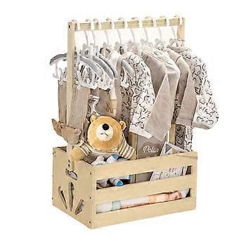 Treoppbevaringsboks for babyshower, glatt kant barnerom med stor kapasitet-FX-