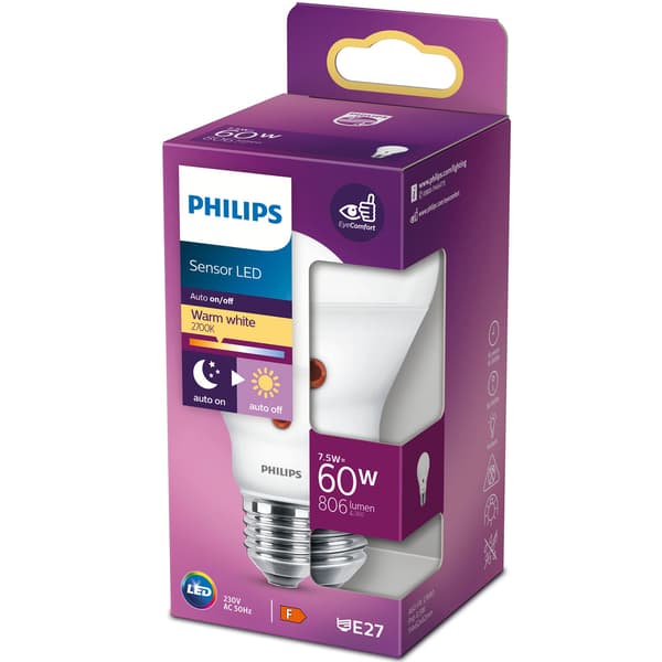 LED E27 Normaali 60W Hämärätunnistin 806lm 84 65