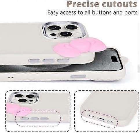 Compatible with iPhone 16 Pro Max Case, Cute 3D Bowknot Design Soft Silicone Shockproof Protective Cover for iPhone 16 Pro Max 6.9 \" 2024