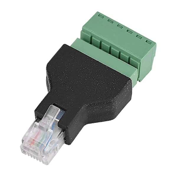 /NN/1. Ethernet Rj12 6p6c han til 6-bens skrueterminal adapterstik