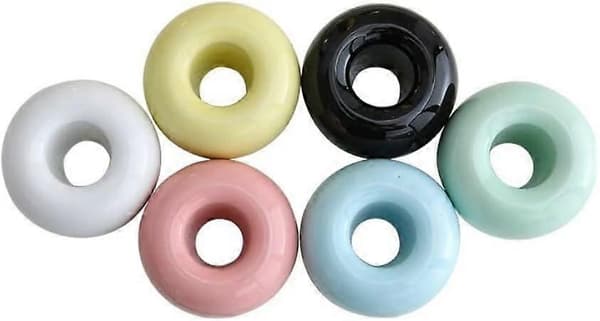 6-delt keramisk tandbørsteholder-sæt i mini donut-form