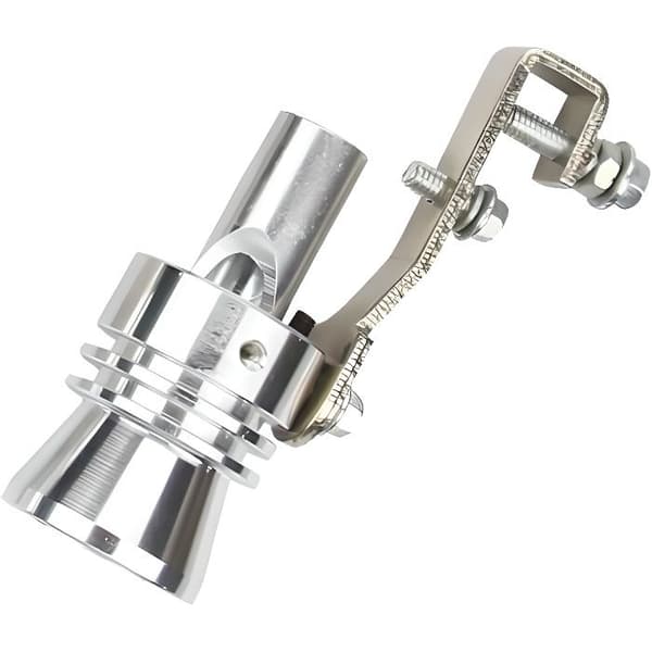 Universal Turbo Whistle i aluminiumlegering, Turbo Sound Maker, Overdimensjonert eksosrør, Brølesimulator Bil, Sølv