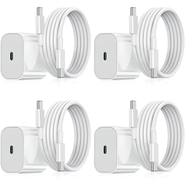 Lader for iPhone - Hurtiglader - Adapter + Kabel 20W USB-C Hvit 1-pakning iPhone 1-pakning iPhone 1-Pack iPhone