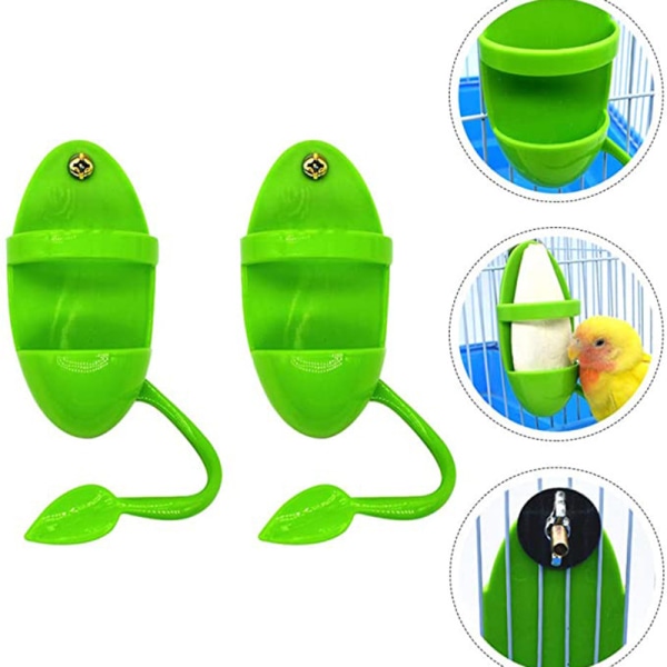 2pcs Parrot Feeder with Standing Rack Plastic Fruit and Vegetabl