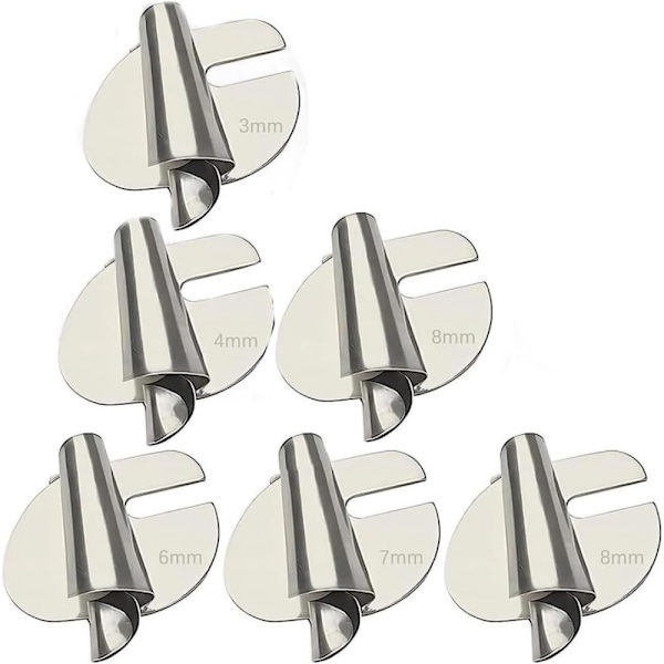 6 stycken rullade fållar för sömnad, 3 mm-8 mm 6 storlekar rullade press