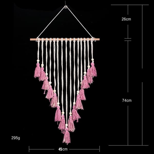 Macrame veggteppe - Bohemsk chic geometrisk veggteppe