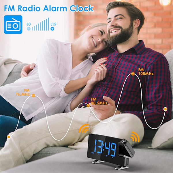 Takprojektionsradio, takprojektorväckarklocka med FM