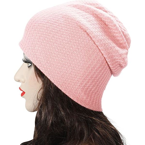 Jersey Beanies Tynn Nattlue for Kvinner Menn，Rosa