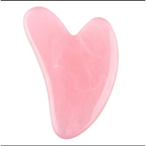 Rosa hartsformad gua sha-sten av harts, ansiktsverktyg i rosenkvarts