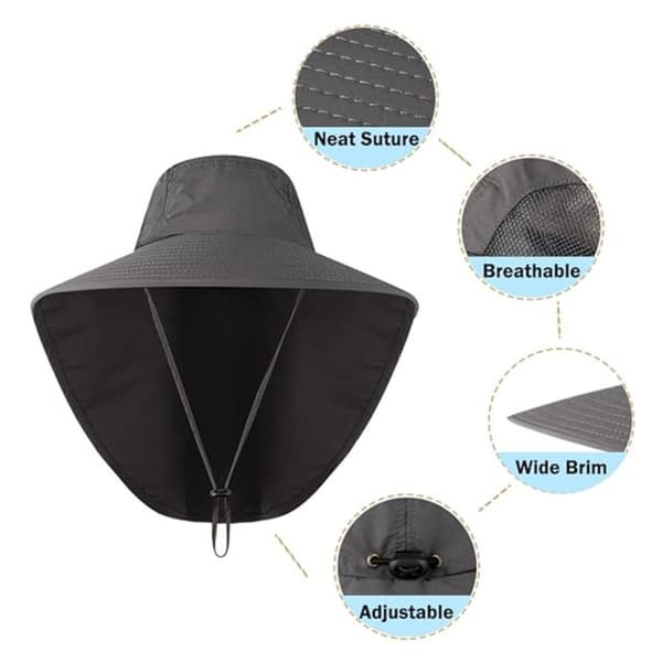 Sommer anti-ultraviolet sol bucket hat (Mørkegrå)