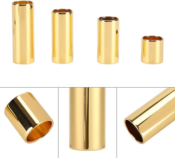 4-pack Gitarr Slides, Elektrisk Gitarr Metall Slides Gitarrsträngar Slides Guld