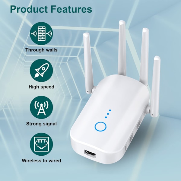 WiFi-vahvistin WiFi-laajennin 1200Mbps WiFi-kantaman laajennin jopa 80