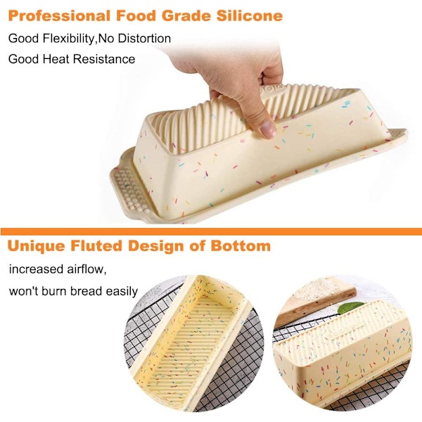 Silikonbrødform, 29*13*6cm brødbakeform, rektangulær brødform