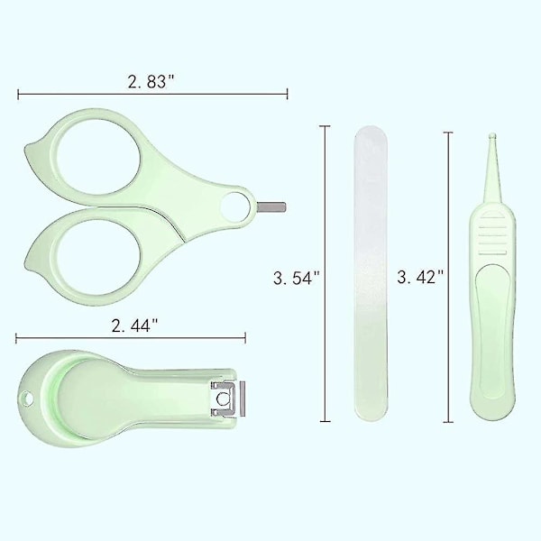 4 in 1 vauvan manikyyrisetti söpöllä kotelolla, vauvan kynsileikkurit, sakset