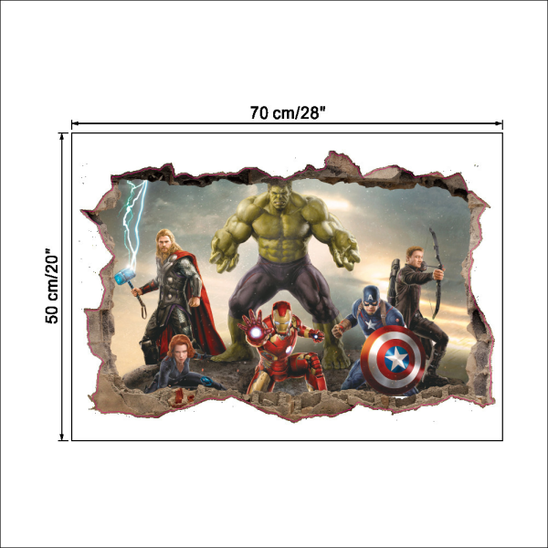 2 stk. til Marvel Avengers Assemble personlige sengegavl-klistermærker