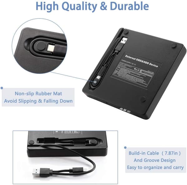 Extern CD/DVD-enhet, USB 3.0 Typ-C extern DVD-brännare CD-inspelare