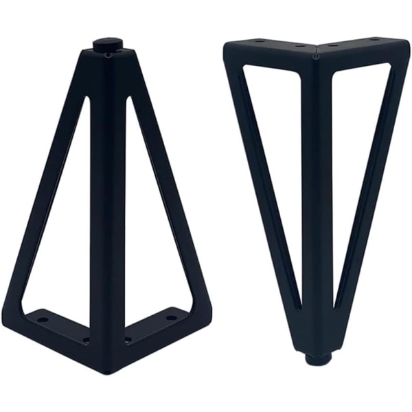 (Black) Pack of 4 Triangular Metal Table Legs 15cm Contemporary S