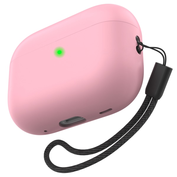 Pink silikone cover kompatibel med Airpods 2, beskyttende C