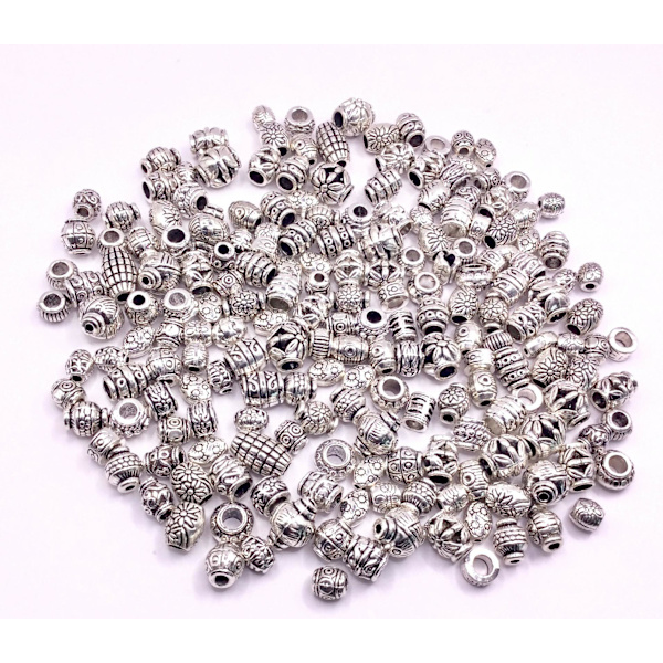 100g Silver Distanspärlor Runda Antik Tibetanska Distanspärlor Meta