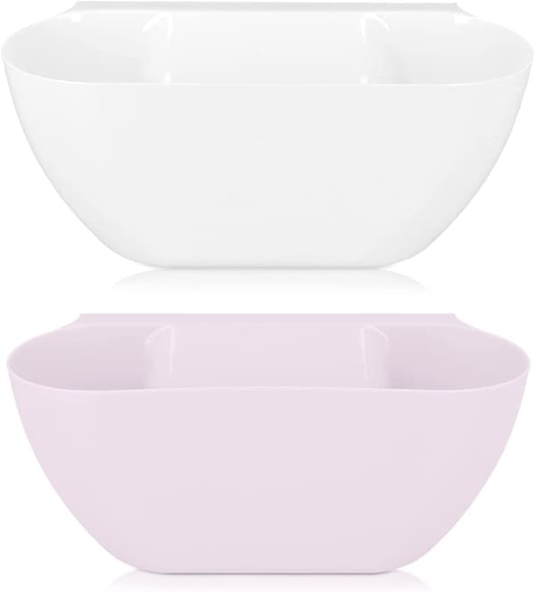 2 (Pink + White) køkkenaffaldsopsamlingskopper - bordaffaldsopsamler