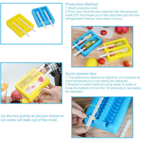Kjøkken Silikon Popsicle Form - Is Popsicle Form, Is Popsicle Former w
