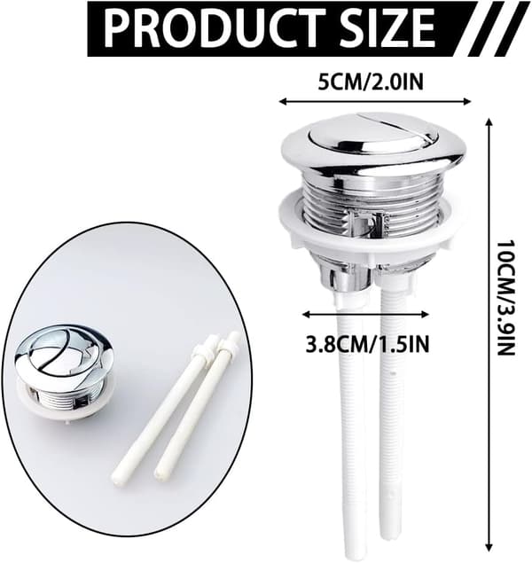 38mm Flush Push Button, Universal Dobbel Flush Button Rundt Hode