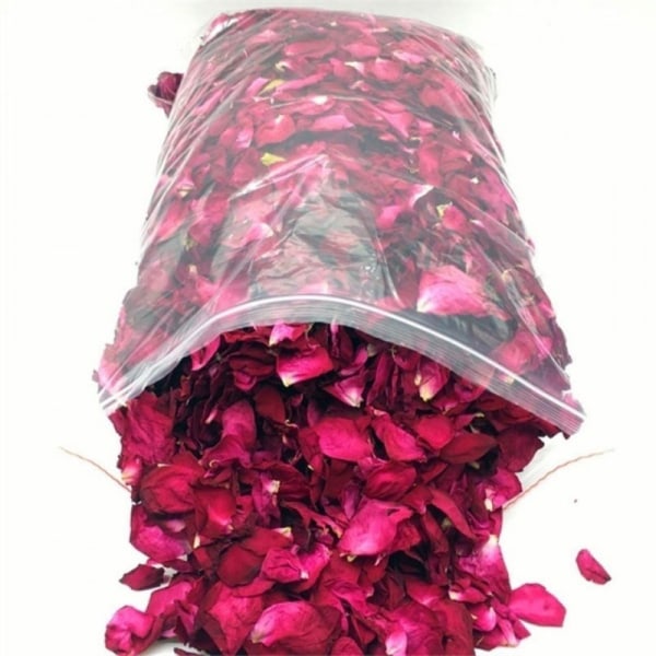 300g naturliga torkade rosenblad Riktiga blommor Torr Röd Rose Peta