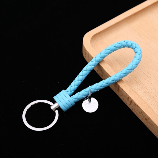 2-pack nyckelringar handvävda läder nyckel charm tillbehör väska