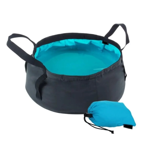 Aqua Blue - 1-delad hopfällbar balja, kapacitet 8,5 l, hopfällbar bärbar tvättkorg, lätt och vattentät med bärväska, idealisk för användning på resor, camping och fiske.