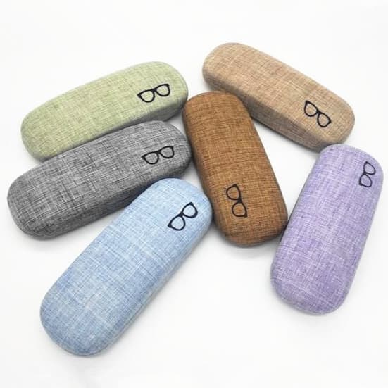 Pcs Hard Glasses Case, Portable Linen Canvas Hard Glasses Case Pr