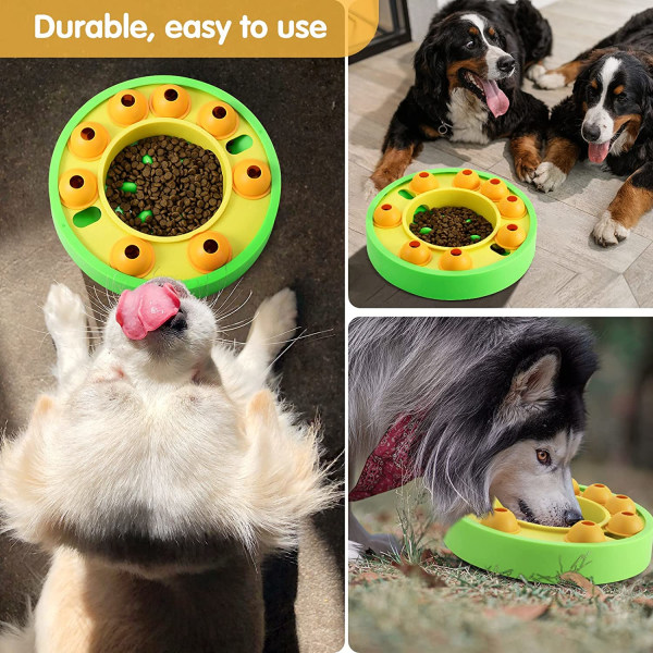 Treat Dispensing Puslespil Legetøj til Hunde, Spinning Food Dispens