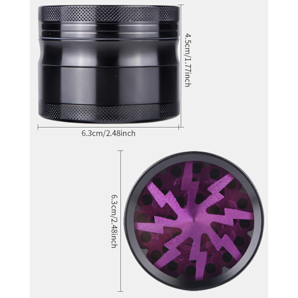 Mausteiden jauhin Zinc Alloy Spice Grinder, 4 osaa siitepölyn jauhin