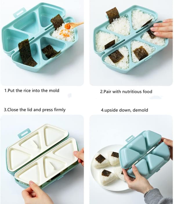 1 st - triangulär sushiform för att göra 6 onigiri åt gången On