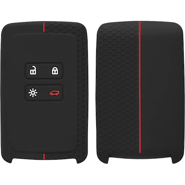 Musta-punainen auton avaimen kotelo, yhteensopiva Renault Smart Key 4-Butto -avaimen kanssa