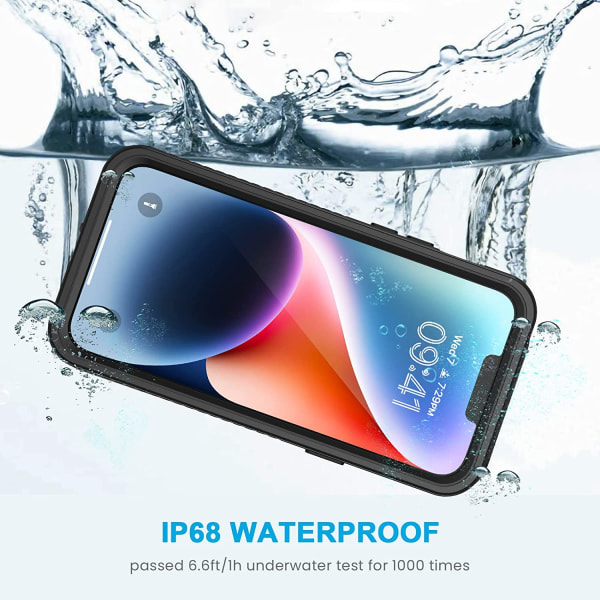 iPhone 14 deksel, IP68 vanntett Støvtett Støtsikker 14 deksler med 6aff |  Fyndiq