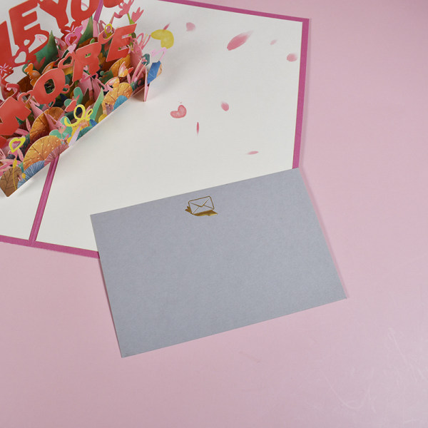 3D Pop Up Bröllopskort（15*20cm）, Anniversary Gratulationskort med