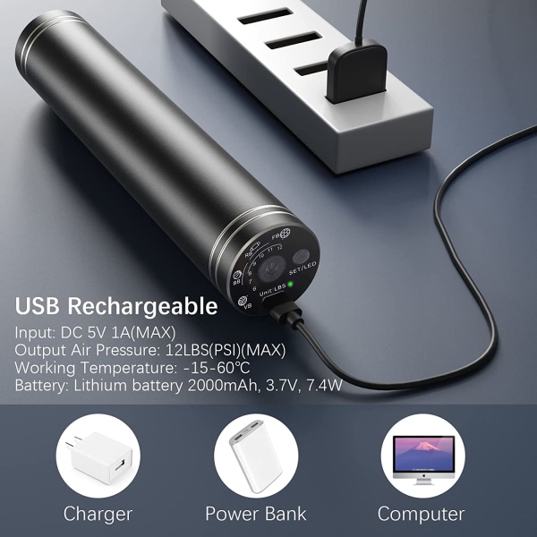 Automatisk bolluppblåsare USB Uppladdningsbar Bärbar Kulpump Inte