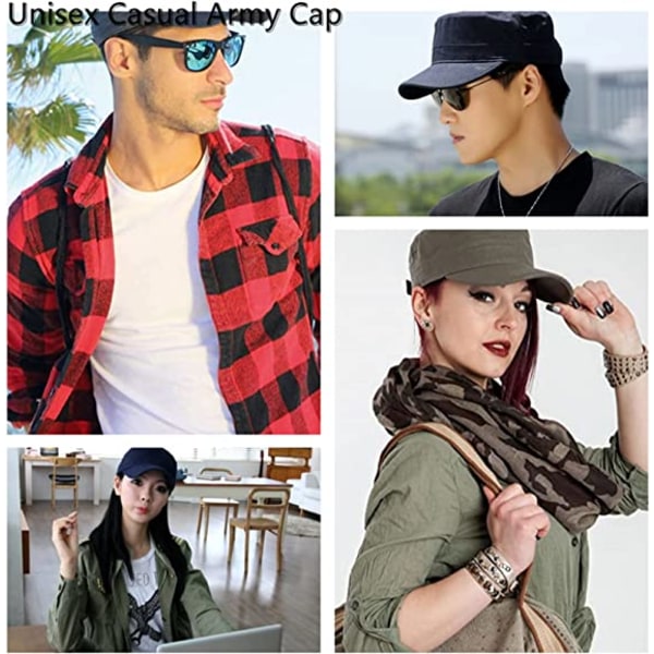 Pure Color Flat Top Unisex Cap (Army Green), Justerbar Fashion