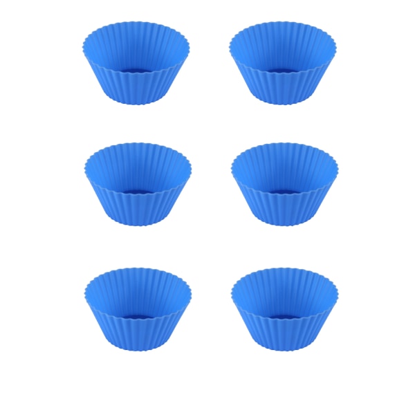 6-pakning (blå) kakeform muffins liten kaketerte Papir koppform Non