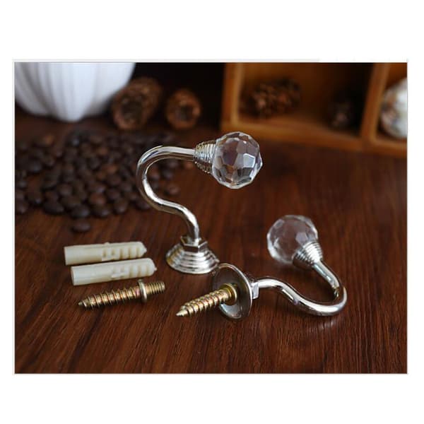 2 stk. Bronse gardinholdere dekorative krystallgardin