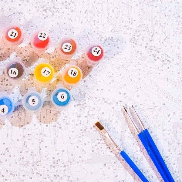 Paint by Number Kit til børn og voksne begyndere, DIY akryl Pa