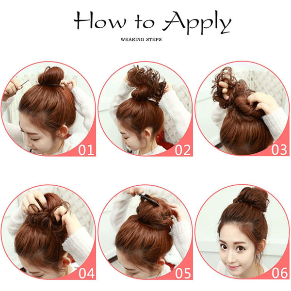 1 Ring Ponytail Paryk, Hårstykke Gummi Hår Scrunchie Curly Updo