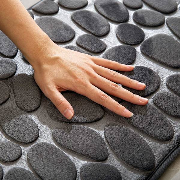 40x60CM Grå Indgangsmåtte Bademåtte i Memory Foam Hydrofil Peb