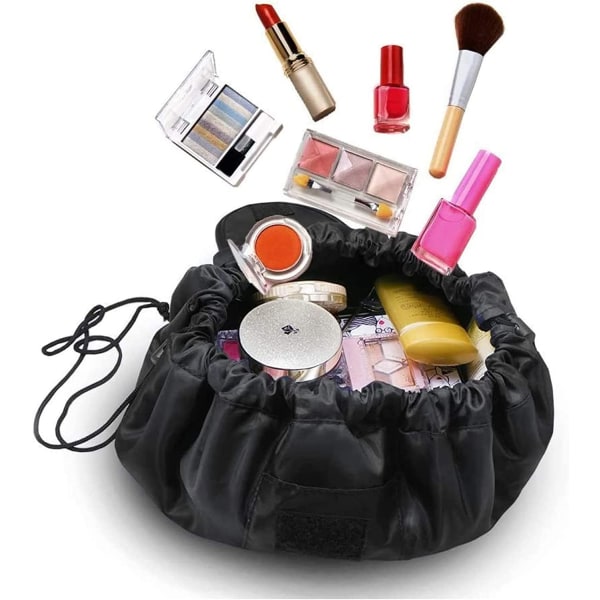 Kosmetisk taske, (sort) Makeup taske, snørebåndsdesign One Step Org
