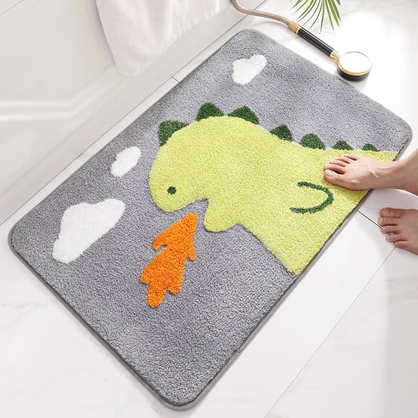 Liten flockad elddrake matta golvmatta 50*80CM hushåll Toi